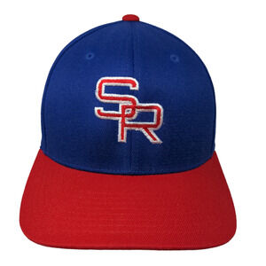 Pacific Headwear Men's Fitted Hat Blue Red Size S/M Embroidered SR Logo